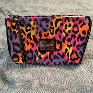 Betsey Johnson leopard print makeup bag